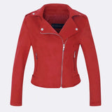 Women Leather Jacket Motorcycle Clothing Fall Leather Jacket Coat