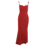 Women Dresses Spring Satin Camisole Gown
