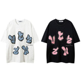 Men T Shirt Spring/Summer Letters Contrast Color Affixed Cloth Embroidered Short Sleeve T-shirt