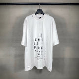 Men T-shirts Summer Paris Letter Print Short Sleeve T-Shirt Loose Casual