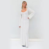 Women Knit Beach Cover Knitted Sexy Backless Dress