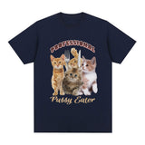 Professional Pussy Eater Funny Cat Meme T Shirt Men Fashion