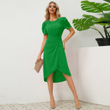 Women Date Dress Spring/Summer round Neck Dress