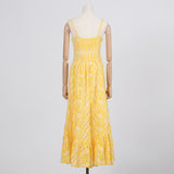 Women Dresses Summer Hollow Embroidery Long Suspender Skirt (Qymy0409)