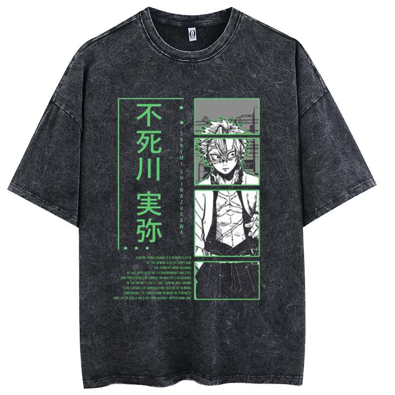 Pure cotton washed old animation printed cartoon style T-shirt