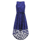 Women Date Dress Summer Butterfly Embroidery Mesh Lace Dress