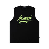 Men Vest Letter Graffiti Sleeveless T-shirt