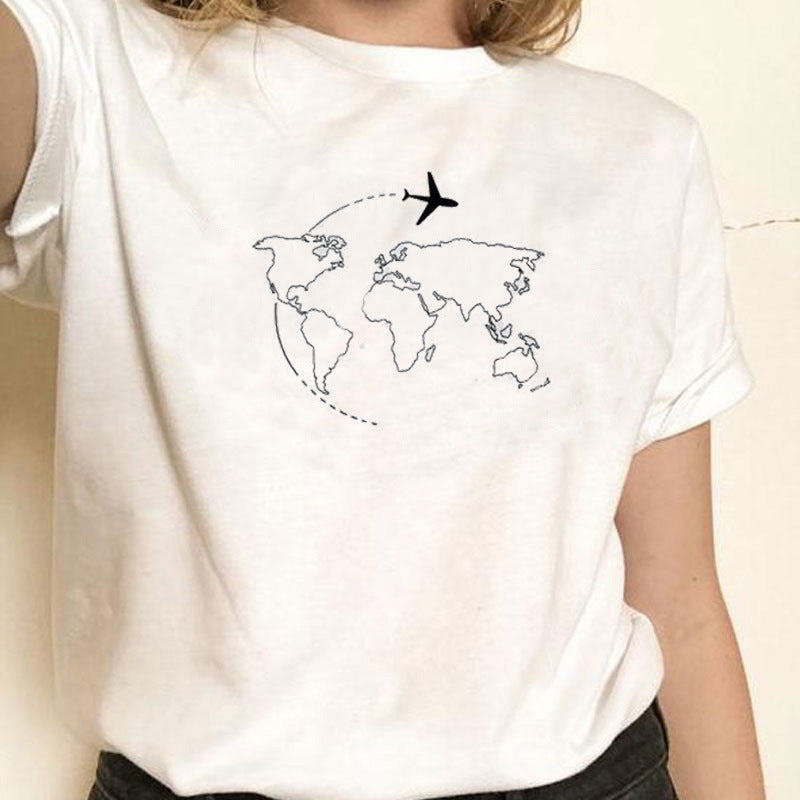 Summer Casual Funny Tumblr Ulzzang Unisex T-Shirt Plane