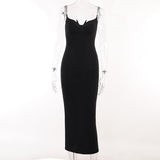 Women Dresses Black Dress Long Dress Black Camisole Dress