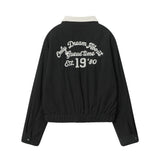 Women Jacket Embroidered Coat Retro Autumn and Winter Stand Collar Casual Loose Sports Jacket