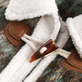 Unisex Winter Cotton Coat Winter Color Matching Plaid Lambswool Lapel Cotton-Padded Coat