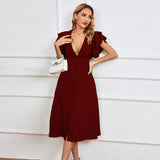 Women Dress Spring/Summer V-neck Sexy Backless Long Dress