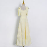 Women Dresses Summer Strappy Bow Long Dress (Qymy0409)