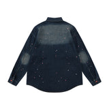 Unisex Jacket Autumn Mottled Dyed Loose Jeans