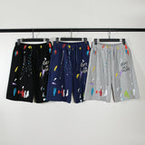 Gallery Dept Shorts Hand Painted Graffiti Ink Splashed Alphabet Casual Shorts