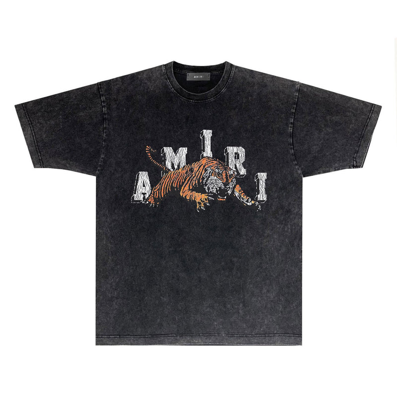 Amiri T Shirts Washed and Worn Retro Short Sleeve T-shirt