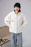 Unisex Jacket Fall Leather Tag Pocket Jacket Women's Clothing