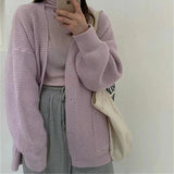 Women Knitwear Fall/Winter V-neck Sweater Coat Loose Knitted Cardigan