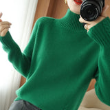 Women Knitted Pullover Turtleneck Sweater Autumn Winter Sweater