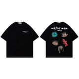 Men T Shirt Vintage Printed round Neck Short Sleeve T-shirt