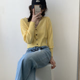 Women Cardigan Sweater Knitted V-neck Cardigan 8t7137