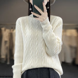 Women Knitted Pullover Turtleneck Sweater Autumn and Winter Long Sleeve Sweater Top