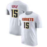 NBA T-Shirts NBA Basketball T-Shirt Nuggets Jokic Jersey Short Sleeve Men's Outdoor