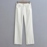 Women Pants Summer Horn Mopping Denim Trousers