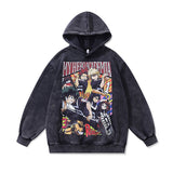 Men Hoodie Cartoon Print Velvet Padded Hooded Sweatshirt