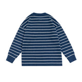 Unisex Sweater Fall Vintage Stripe Pocket Sweater