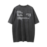 Men Vintage T-Shirt Printed T-shirt Men's Loose Distressed Washed round Neck Short Sleeve