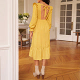 Women Dress V-neck Backless Dress