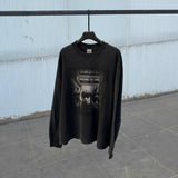 Mens T-shirts SAINT MICHAEL ICON Oasis Band Wash Water Do Old Crew Neck Long Sleeves