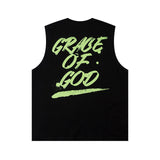 Men Vest Letter Graffiti Sleeveless T-shirt