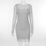 Women Dresses Mesh Camisole Two-Piece Set Sexy Skirt
