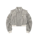 Women Jacket Autumn Loose Lapels Pleated Long Sleeve Jacket