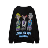 Men Hoodie Retro Cartoon Hooded Sweatshirt Men and Women