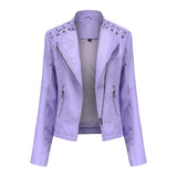 Red Leather Jacket Spring and Autumn Women's Leather Jacket Women's Short Jacket
