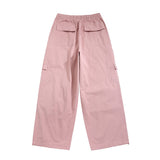 Men Sweatpants Velcro Pocket Wide-Leg Overalls Loose Casual Pants Trousers