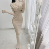 Women Dresses Long Sleeve Dress Autumn Hip Skirt