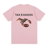 Tax Evasion Lobster Funny Meme Graphic Print Tee Shirt Men