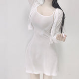 Women Dresses Slip Dress Cardigan Coat Sun Protection Shirt Skirt Suit