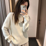 Women Knitwear Autumn and Winter Turtleneck Solid Color Knitwear Loose Sweater