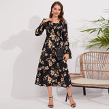 Women Date Dress Autumn and Winter round Neck Dress