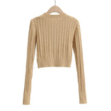 Women Sweater Knitwear Retro Short Knitwear Spring and Autumn Sweater Cardigan