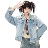 Women Jacket Multi-Pocket Denim Clothing Women's Autumn Denim Jacket Coat