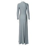 Women Dresses Autumn Sexy Zipper Slim Fit Long Sleeve Dress