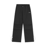 Men Sweatpants Pleated Casual Working Pants Men's Solid Color Straight-Leg Wide-Leg Pants