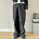 MIJKO Men's Vintage Pants MIJKO Men's Women's Straight Wide Feet Waterproof Zipper Casual Pants