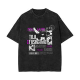 Anime Washed Retro Short Sleeve T-Shirt